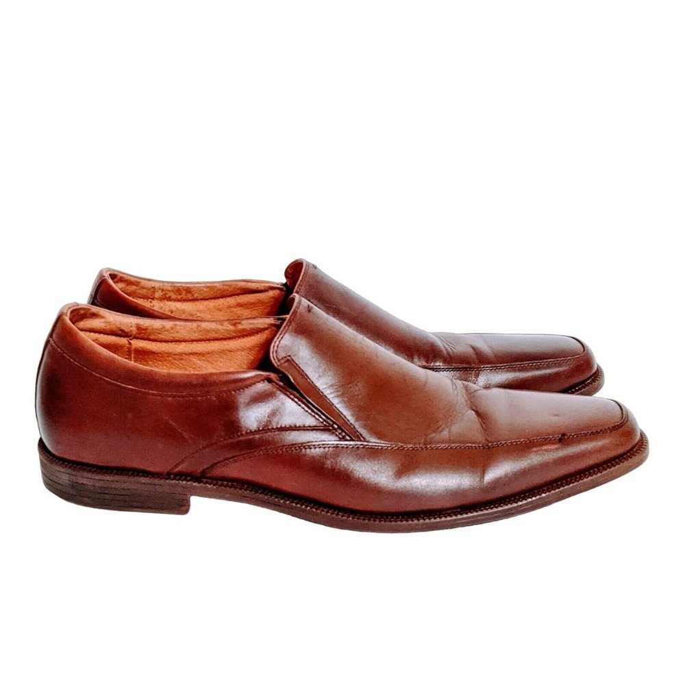 Florsheim Men's Forum Moc Toe Brown Slip On Cognac Shoes Style 14154-221 Size 13